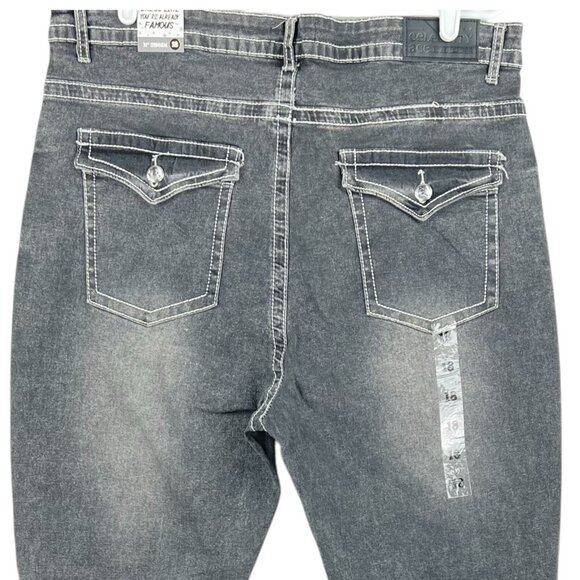Celebrity Ace Women Black Grey Denim Jeans Junior Plus 18 Boot Cut High Rise NWT - Picture 4 of 12